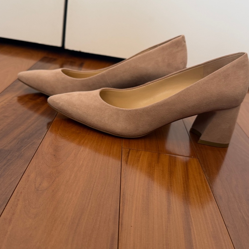 Marc Fisher Tan Suede Pointed-Toe Pumps - Picture 4 of 5